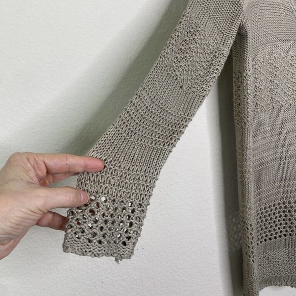 H&M Long Mixed Knit Lightweight Taupe Sweater Tunic S - Picture 5 of 9